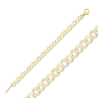WHITE ENAMEL CUBAN BRACELET
