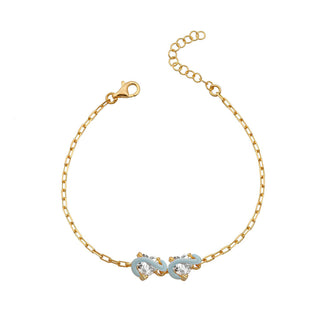 BLUE DREAM DOUBLE HEART BRACELET