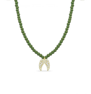 WINGS GREEN BEADS NECKLACE