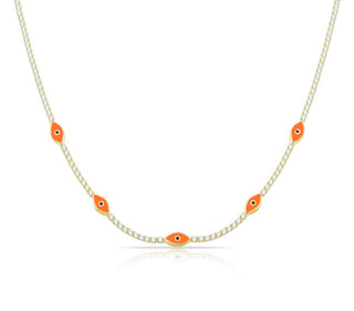 Tennis Eyes choker orange - ELEGANT GIRLS