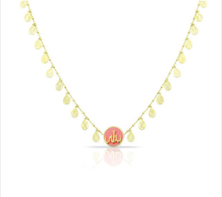 PINK DANGLING ALLAH CHOKER
