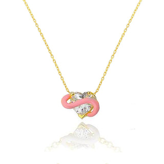 PINK DREAM WHITE HEART NECKLACE