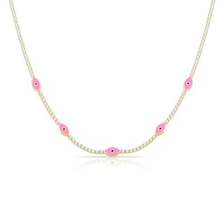 Tennis Eyes choker pink
