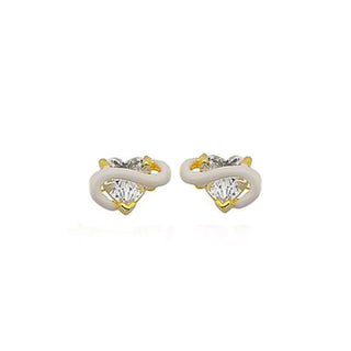 WHITE DREAM  HEART EARRING