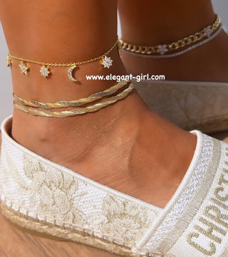DOUBLE CRAFTED SNAKE SKIN ANKLET