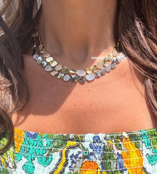✨SHIMMER STONES SILVER NECKLACE✨