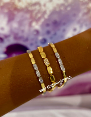 GEOMETRIC BEE SILVER X GOLD BRACELET ADJUSTABLE
