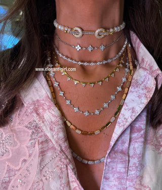 SPARKLE 3 FLOWERS NECKLACE