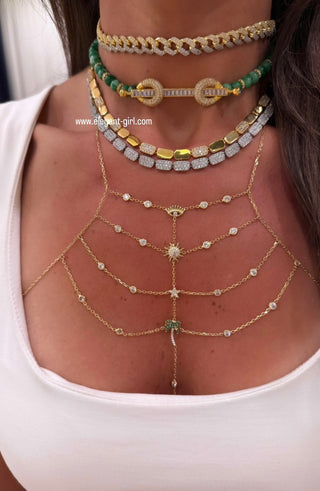 GEOMETRIC BEE GOLD NECKLACE