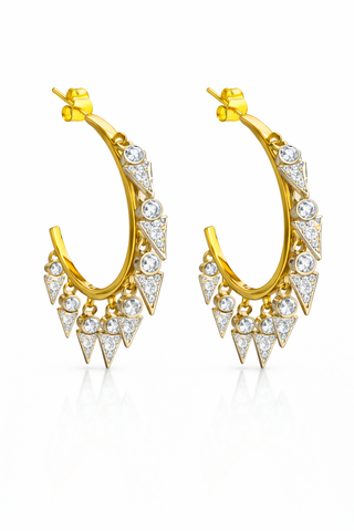 GOLD MILAN SPIKE HOOP EARRING - ELEGANT GIRLS