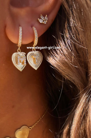 CRAFTED HEART LETTER EARRING