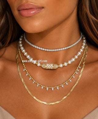 DOUBLE CRAFTED SNAKE SKIN NECKLACE