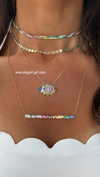 THIN RAINBOW TENNIS CHOKER