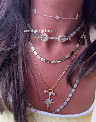 GEOMETRIC BEE GOLD NECKLACE