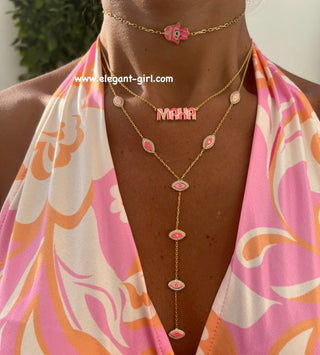 BARBIE PINK LONG EYES NECKLACE