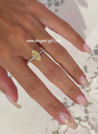 FANCY YELLOW MARQUISE RING