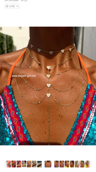 DOUBLE SIDE HEART BODY CHAIN