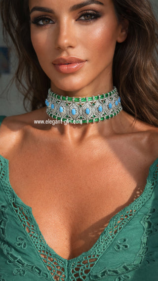 Riviera Green Choker - ELEGANT GIRLS