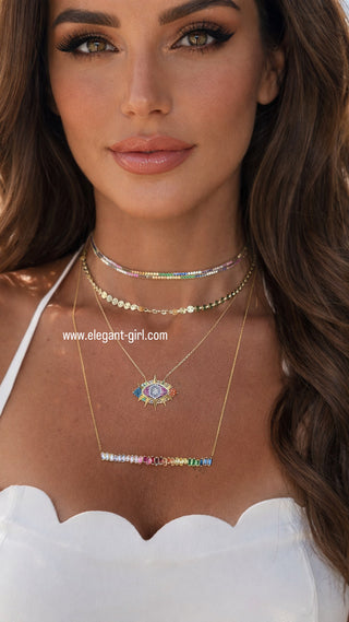 THIN RAINBOW TENNIS CHOKER