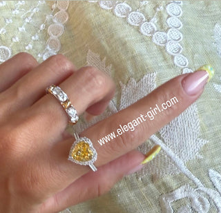FANCY YELLOW HEART RING