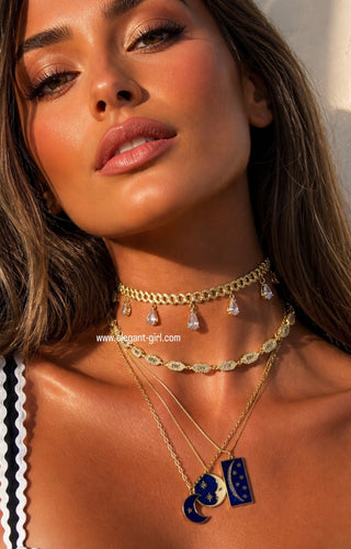 Milano Chain Drop Choker – Grand Drop - ELEGANT GIRLS