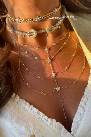 THE POWER RIVER GRAY BAGUETTE CHOKER