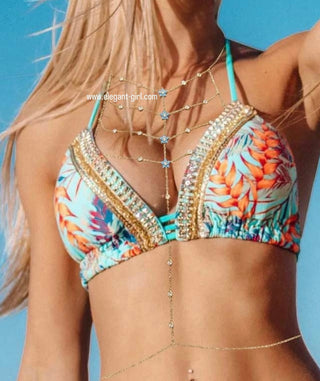 THE TURQUOISE FLOWERS BODY CHAIN