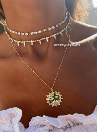 GLOWING SUN MOON NECKLACE