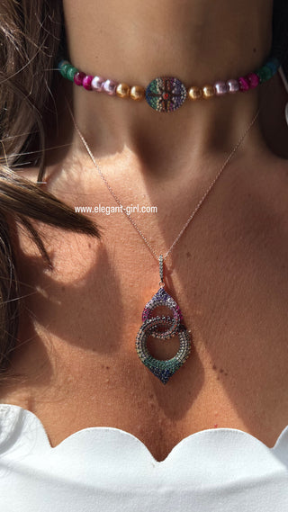 Rainbow Viora Bloom Choker - ELEGANT GIRLS