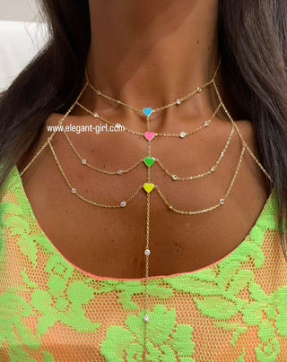 DOUBLE SIDE HEART BODY CHAIN