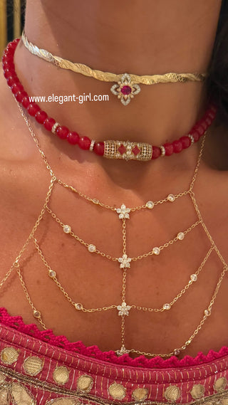 THE LUXURY RUBY STAR CRAFTED SNAKE SKIN CHOKER