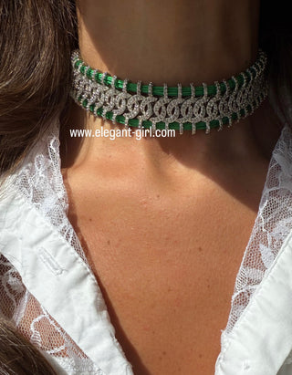Riviera Emerald Chain Choker - ELEGANT GIRLS