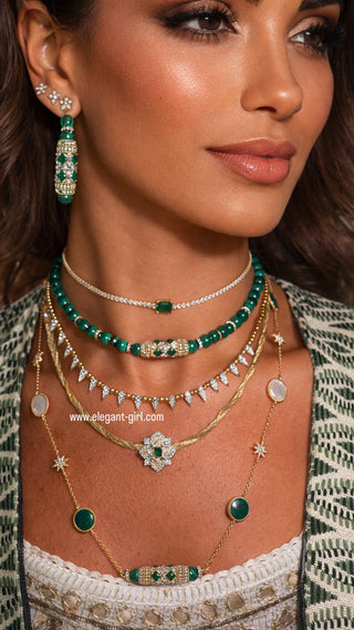 THE LUXURY EMERALD STAR CRAFTED SNAKE SKIN CHOKER
