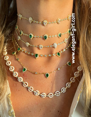 GREEN MARQUISE SIMPLE CHOKER