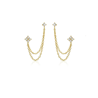 DOUBLE CHAIN MINI EARRING