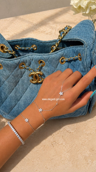 Silver FLOWERS HAND CHAIN