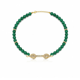 THE POWER  GREEN BAGUETTE CHOKER - ELEGANT GIRLS