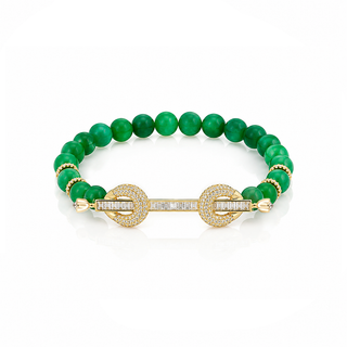 THE POWER GREEN STONES BAGUETTE BRACELET - ELEGANT GIRLS