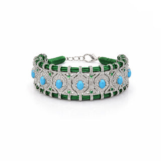 GREEN TURQUOISE STONES BRACELET - ELEGANT GIRLS