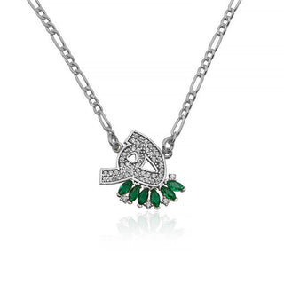 SPECIAL ARABIC LETTERS GREEN  MARQUISE NECKLACE