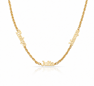 MULTI NAME CURLY CHAIN NECKLACE