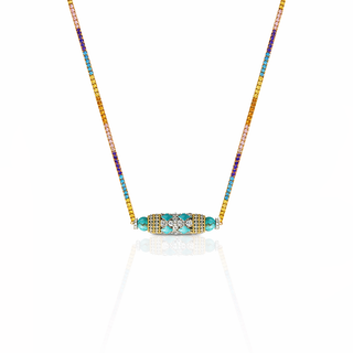 IMPERIAL TURQUOISE RAINBOW TENNIS NECKLACE