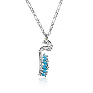 SPECIAL ARABIC LETTERS TURQUOISE MARQUISE NECKLACE