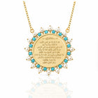 Ayat Al Kursi Turquoise Pearl Necklace