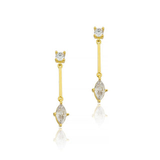 MARQUISE X SOLITAIRE EARRING