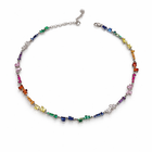 RAINBOW FIRE BAGUETTE SILVER CHOKER