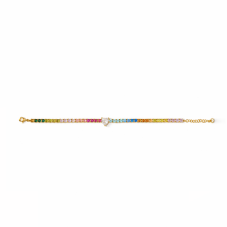 RAINBOW TENNIS HEART BRACELET