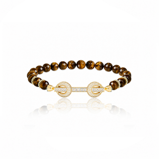 THE POWER TIGER EYE BAGUETTE BRACELET - ELEGANT GIRLS