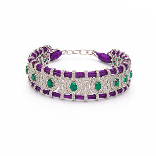 PURPLE EMERALD STONES BRACELET - ELEGANT GIRLS