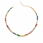 RAINBOW FIRE BAGUETTE GOLD CHOKER